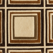hand-tufted stacked caramel rug sample